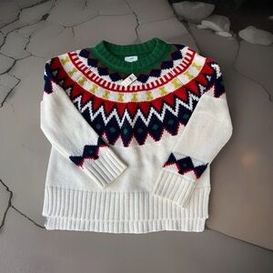 Aerie Festive Feels Crewneck Sweater Medium Soft Oversized Fair Isle  Women’s